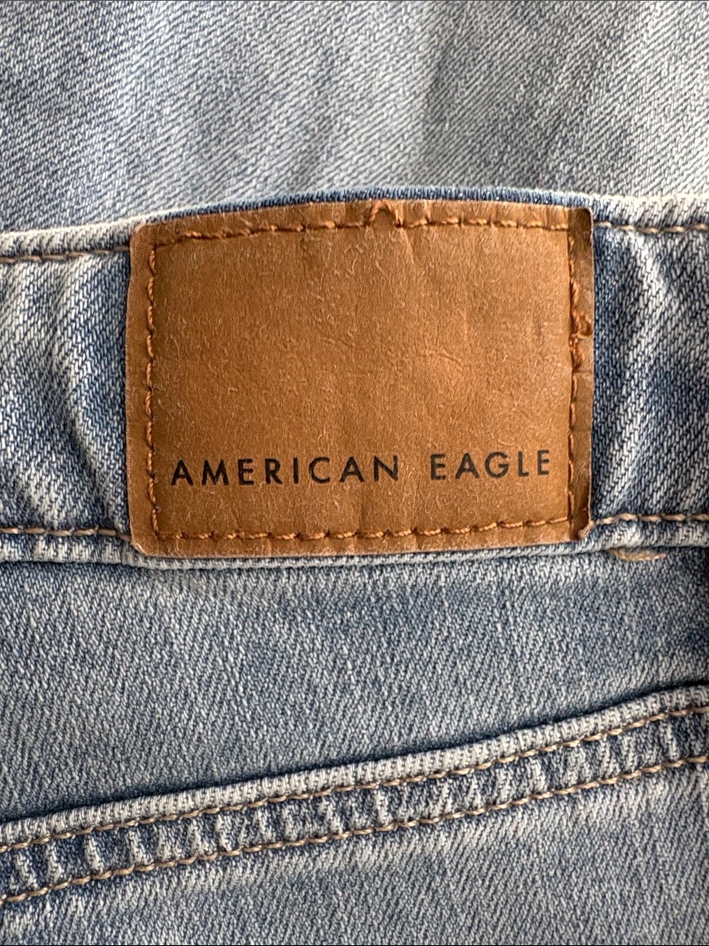American Eagle Low Rise Baggy Wide Leg Jeans Distressed Knees Size 2 Extra Long - Picture 11 of 14